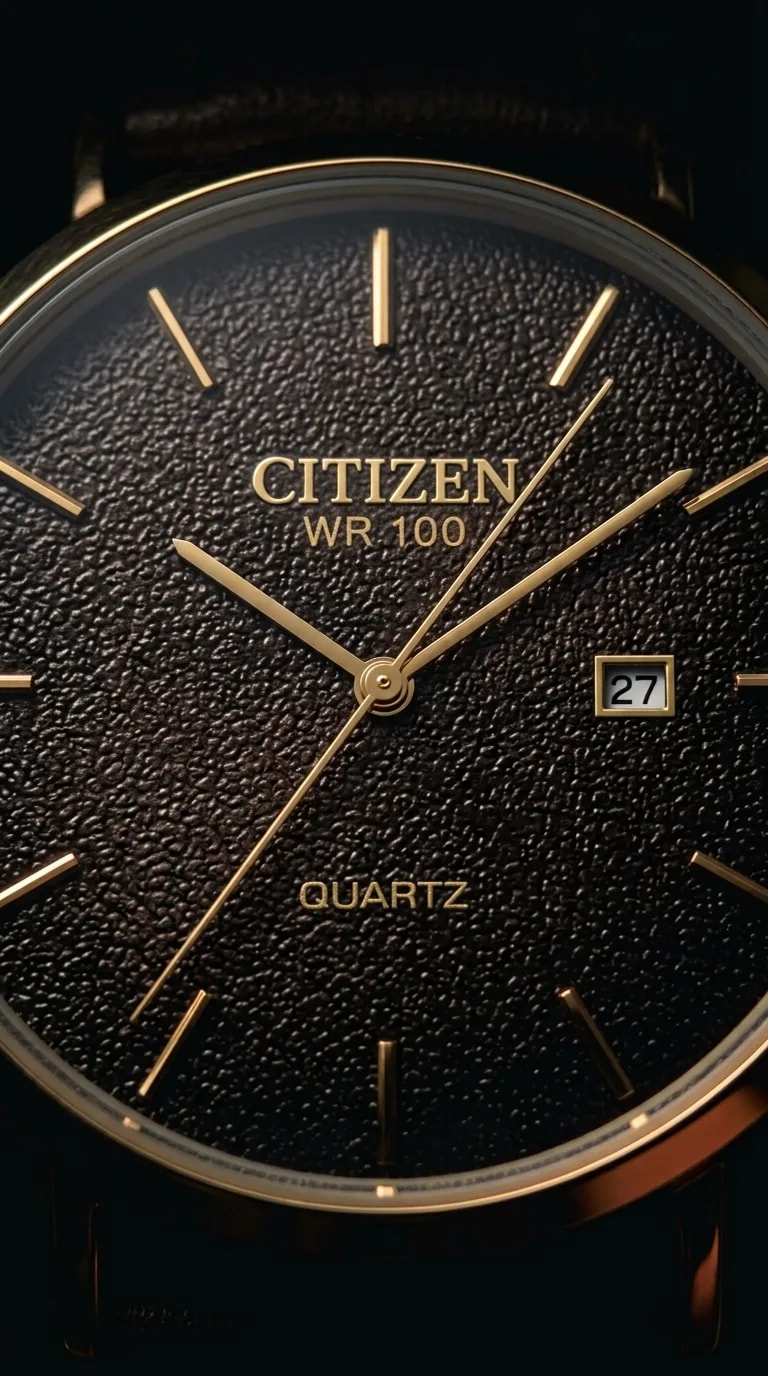 Citizen Gold & Black — dial detail