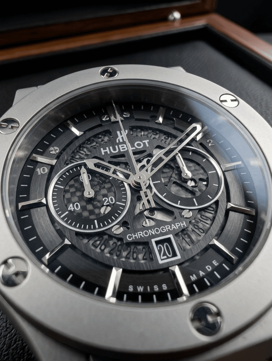 Hublot Classic Fusion Chronograph black skeleton dial